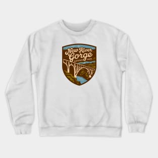 New River Gorge National Park Retro Travel Badge Crewneck Sweatshirt